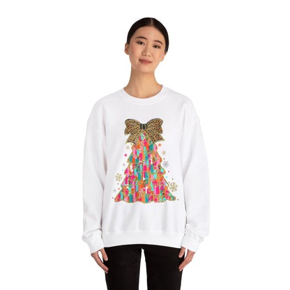 Pastel Coquette Christmas Tree Unisex Heavy Blend™ Crewneck Sweatshirt