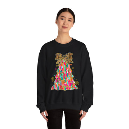 Pastel Coquette Christmas Tree Unisex Heavy Blend™ Crewneck Sweatshirt