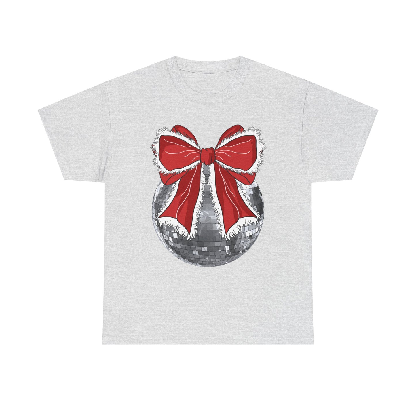 Christmas Disco Bow Gildan Unisex Heavy Cotton Tee