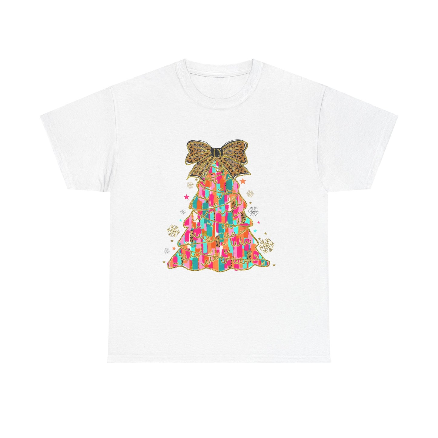 Pastel Christmas Tree Coquette Gildan Unisex Heavy Cotton Tee