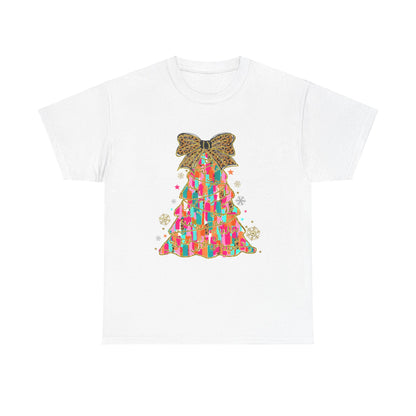 Pastel Christmas Tree Coquette Gildan Unisex Heavy Cotton Tee