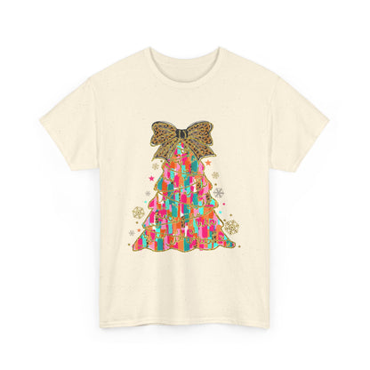 Pastel Christmas Tree Coquette Gildan Unisex Heavy Cotton Tee