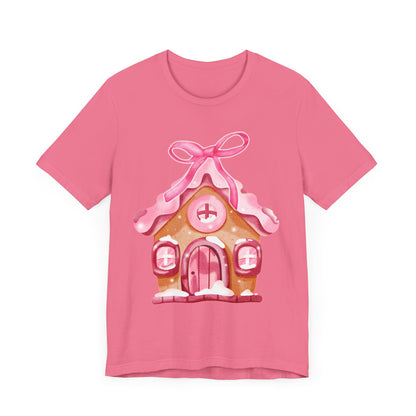 Coquette Gingerbread House Bella Canvas Unisex Jersey Short Sleeve Tee