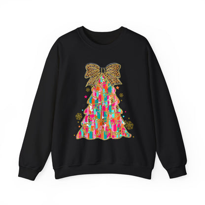 Pastel Coquette Christmas Tree Unisex Heavy Blend™ Crewneck Sweatshirt