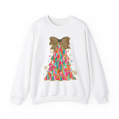 Pastel Coquette Christmas Tree Unisex Heavy Blend™ Crewneck Sweatshirt