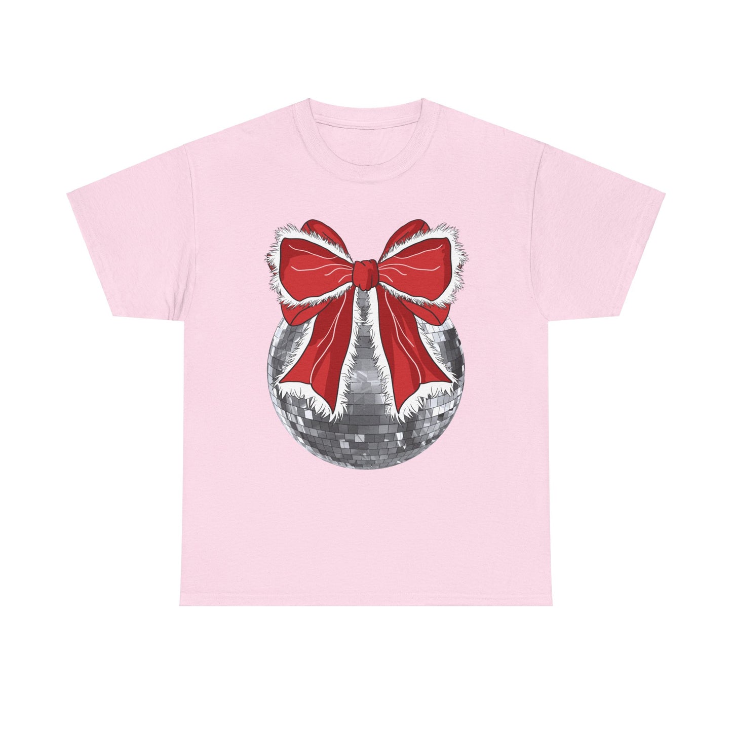 Christmas Disco Bow Gildan Unisex Heavy Cotton Tee