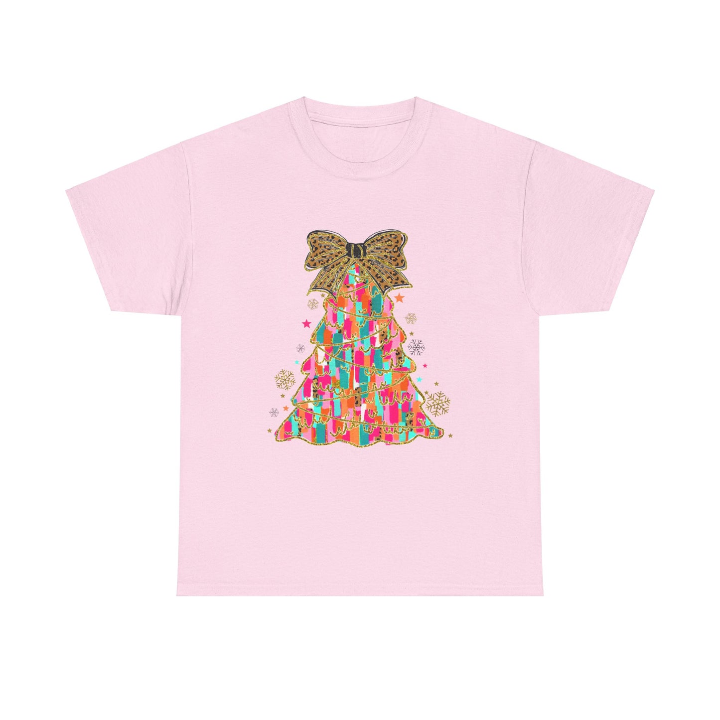 Pastel Christmas Tree Coquette Gildan Unisex Heavy Cotton Tee