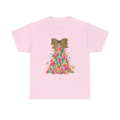 Pastel Christmas Tree Coquette Gildan Unisex Heavy Cotton Tee