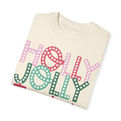 Holly Jolly Teacher Comfort Colors Unisex Garment-Dyed T-shirt