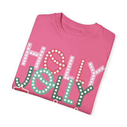 Holly Jolly Teacher Comfort Colors Unisex Garment-Dyed T-shirt