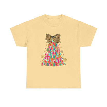 Pastel Christmas Tree Coquette Gildan Unisex Heavy Cotton Tee