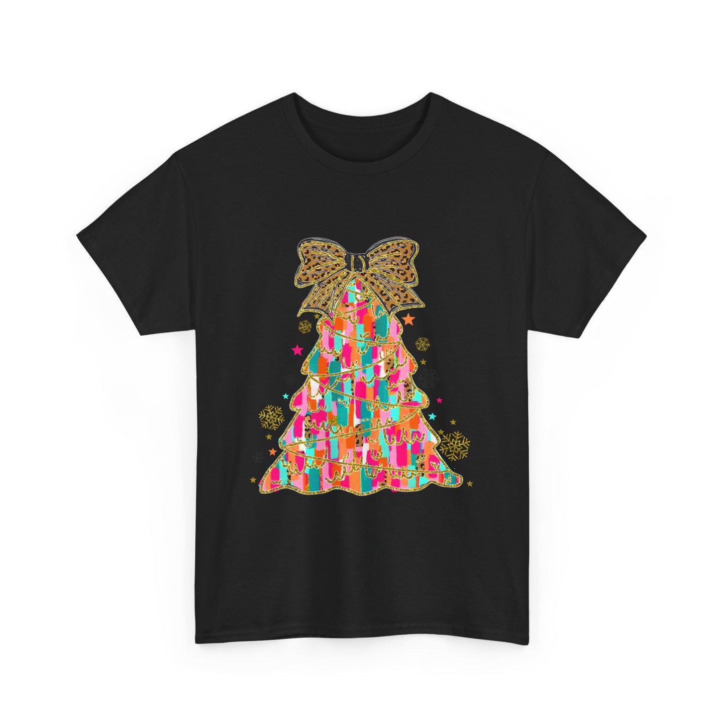 Pastel Christmas Tree Coquette Gildan Unisex Heavy Cotton Tee