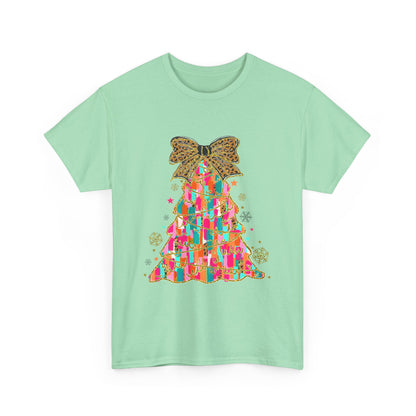 Pastel Christmas Tree Coquette Gildan Unisex Heavy Cotton Tee