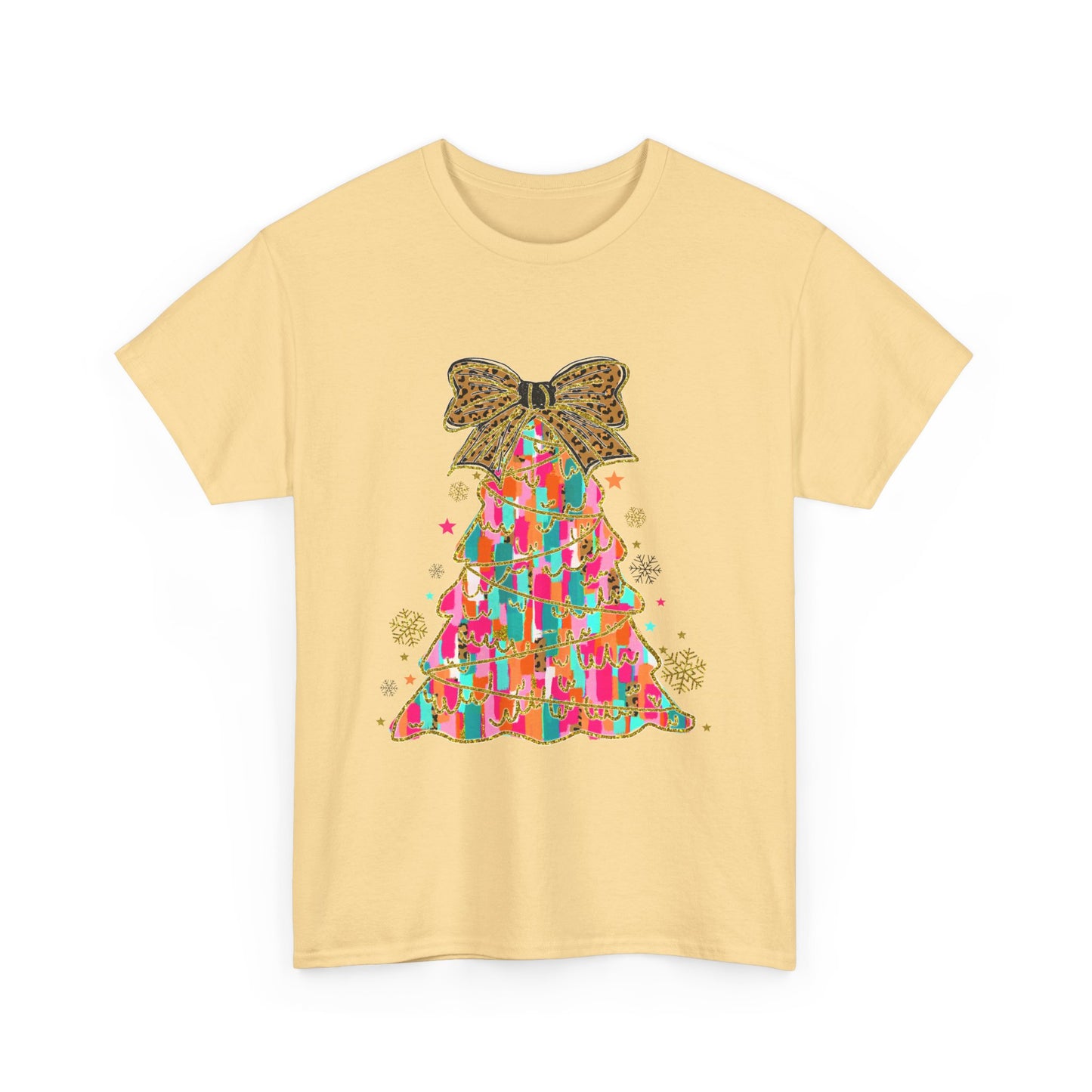 Pastel Christmas Tree Coquette Gildan Unisex Heavy Cotton Tee