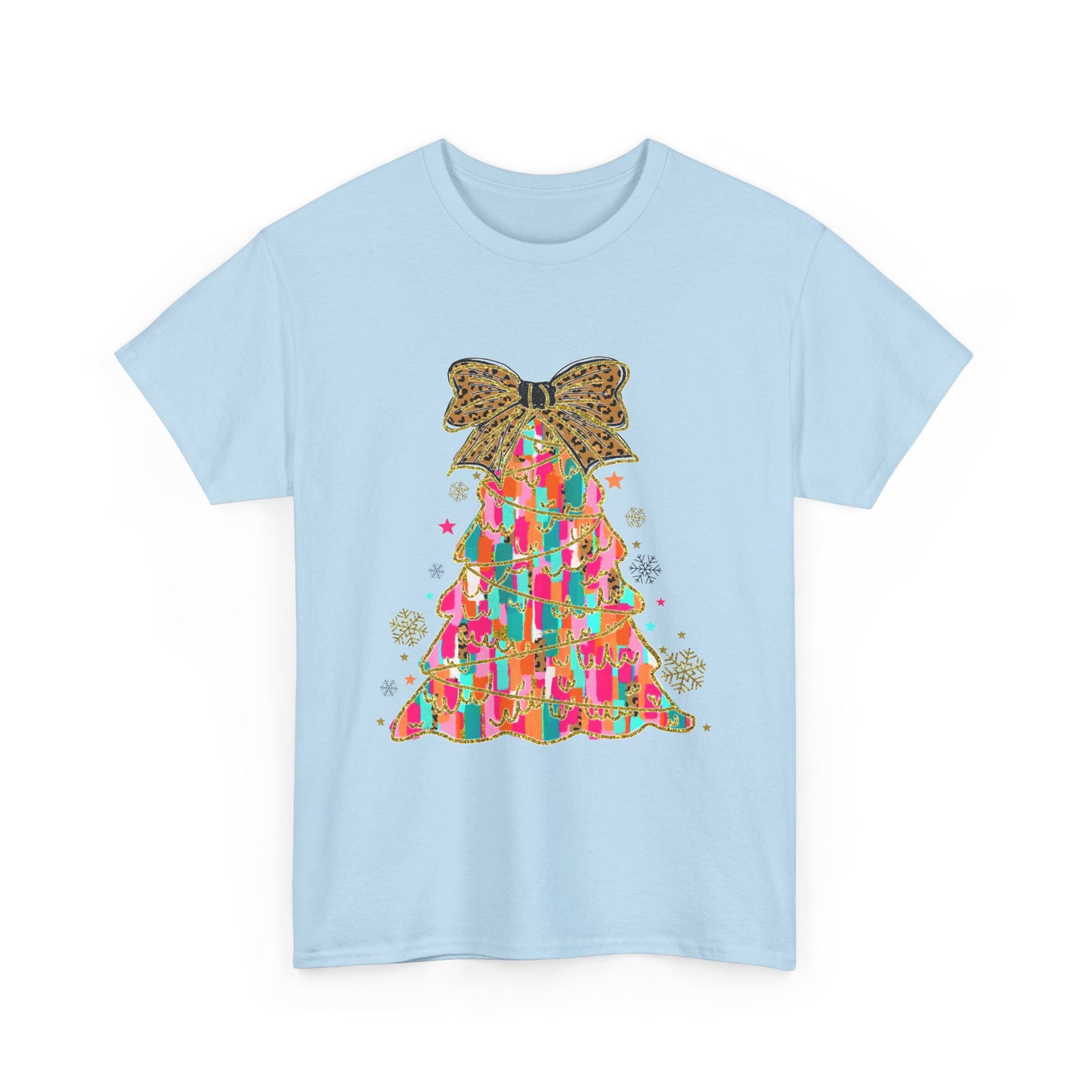 Pastel Christmas Tree Coquette Gildan Unisex Heavy Cotton Tee