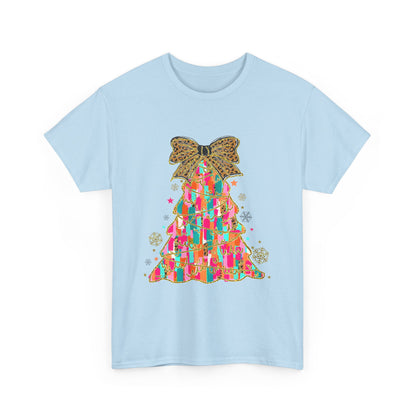 Pastel Christmas Tree Coquette Gildan Unisex Heavy Cotton Tee