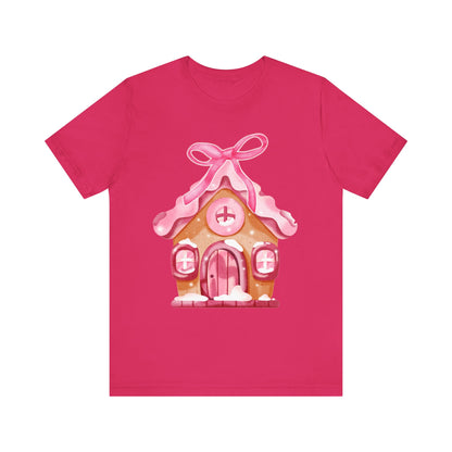 Coquette Gingerbread House Bella Canvas Unisex Jersey Short Sleeve Tee