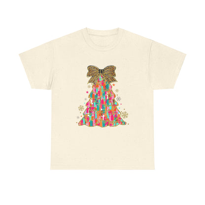 Pastel Christmas Tree Coquette Gildan Unisex Heavy Cotton Tee