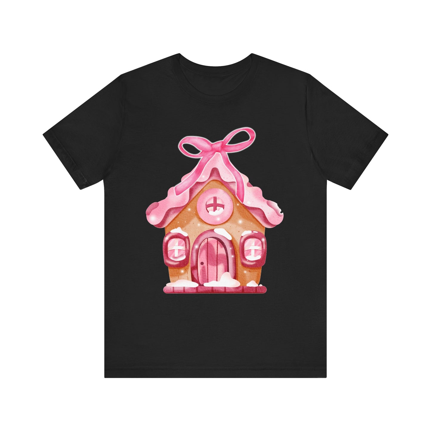 Coquette Gingerbread House Bella Canvas Unisex Jersey Short Sleeve Tee