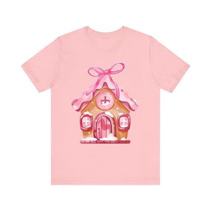 Coquette Gingerbread House Bella Canvas Unisex Jersey Short Sleeve Tee