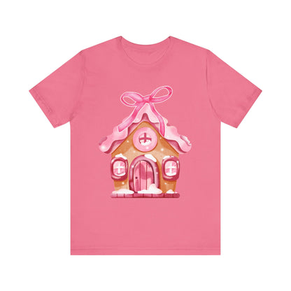 Coquette Gingerbread House Bella Canvas Unisex Jersey Short Sleeve Tee