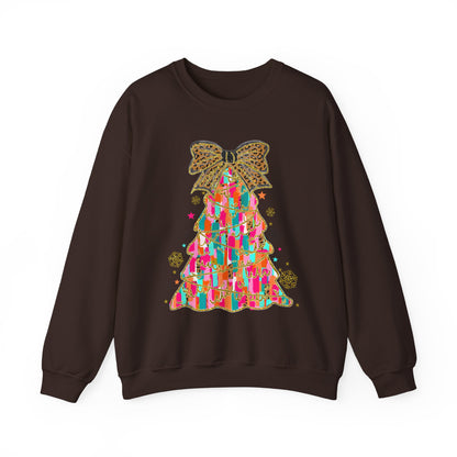 Pastel Coquette Christmas Tree Unisex Heavy Blend™ Crewneck Sweatshirt