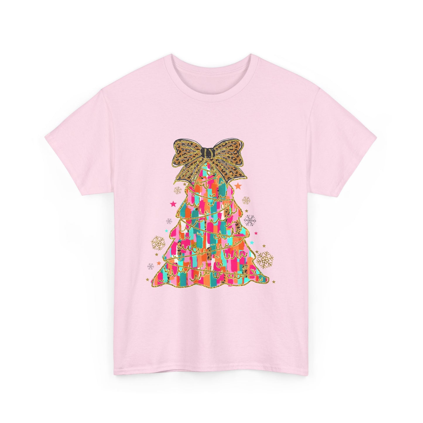 Pastel Christmas Tree Coquette Gildan Unisex Heavy Cotton Tee