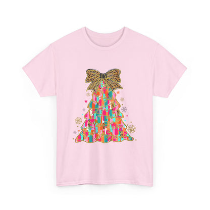 Pastel Christmas Tree Coquette Gildan Unisex Heavy Cotton Tee