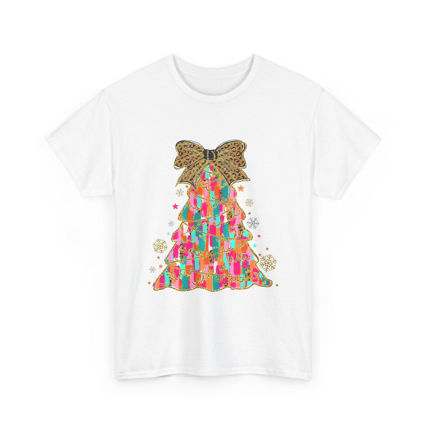 Pastel Christmas Tree Coquette Gildan Unisex Heavy Cotton Tee