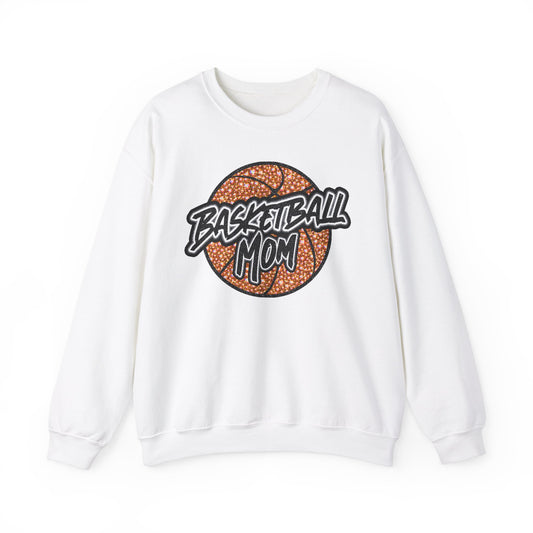 Faux Bedazzled Basketball Mom Unisex Heavy Blend™ Crewneck Sweatshirt