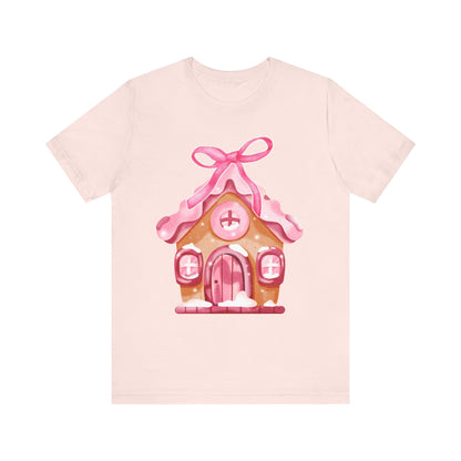 Coquette Gingerbread House Bella Canvas Unisex Jersey Short Sleeve Tee