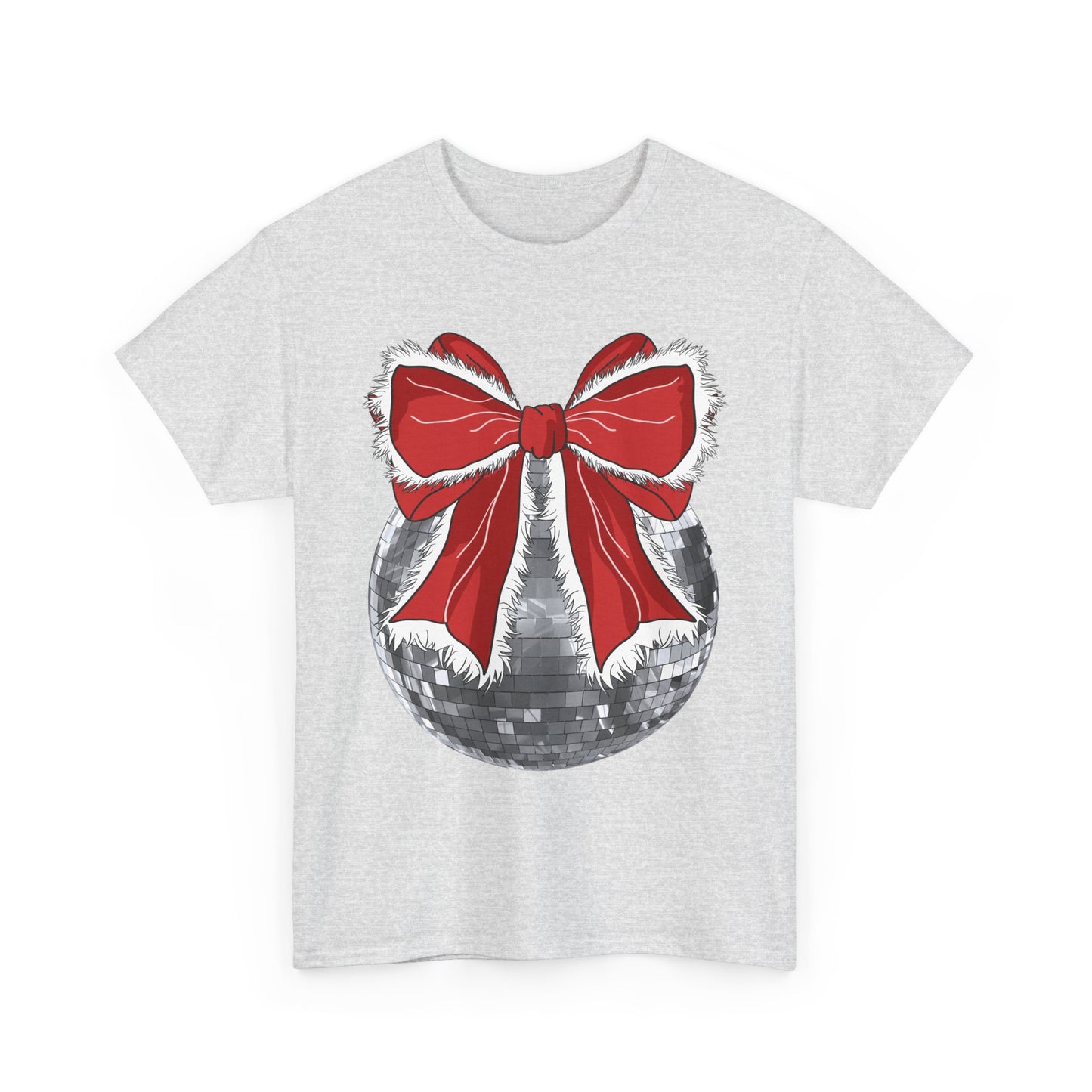 Christmas Disco Bow Gildan Unisex Heavy Cotton Tee