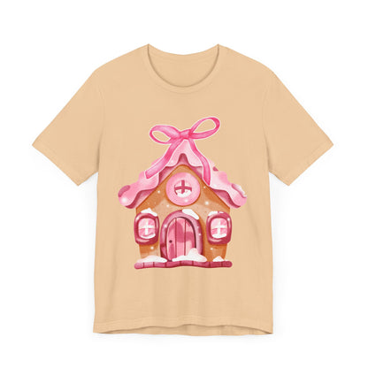 Coquette Gingerbread House Bella Canvas Unisex Jersey Short Sleeve Tee