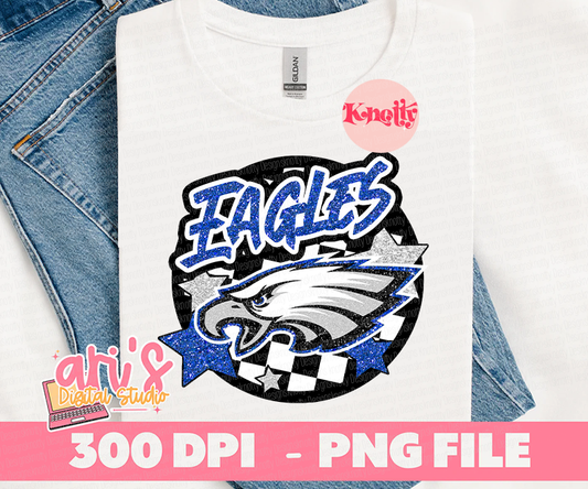 Glitter EaglesRetro Preppy Digital Download File PNG