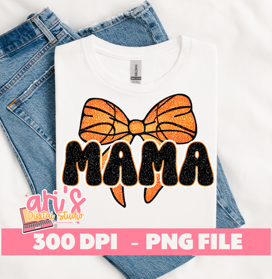 Basketball Mom Coquette Bow Digital Download File PNG