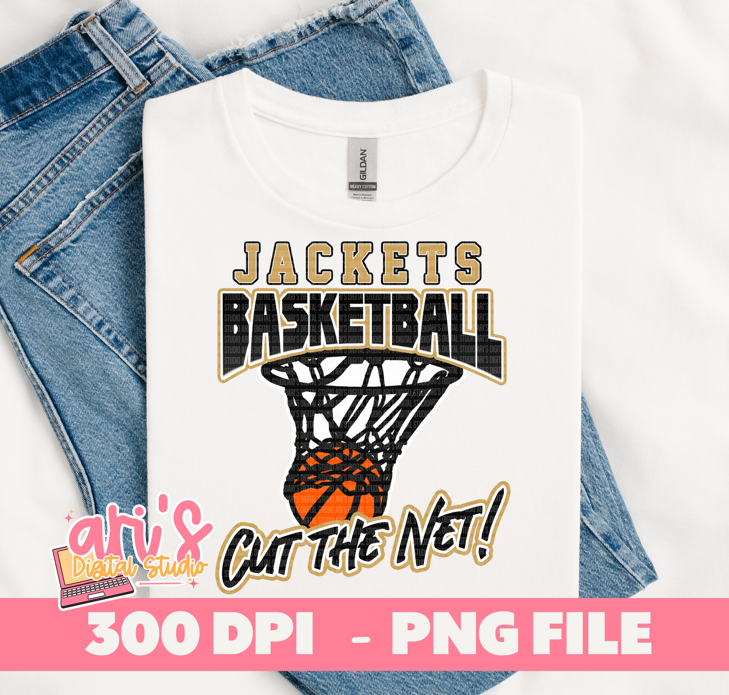 Jackets Basketball Cut The Net Digital Download File PNG