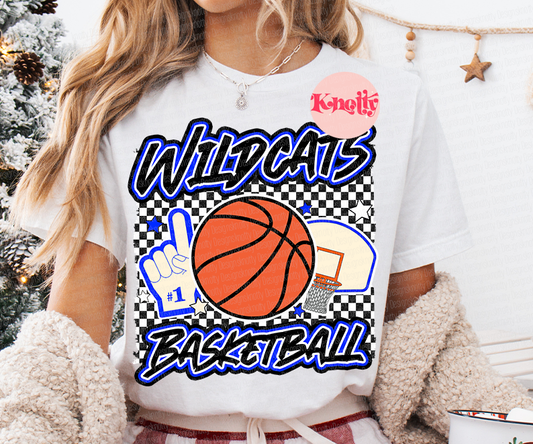 Wildcats Preppy Basketball Deisgn Digital Download File PNG